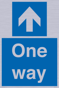 One way with up directional arrow